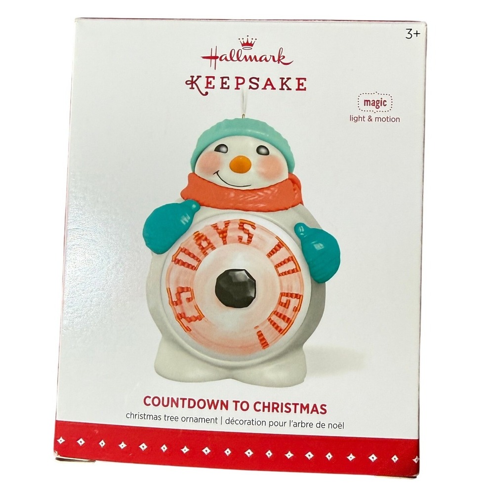 Hallmark Keepsake Countdown‎ to Christmas Snowman Light Motion Ornament 2015